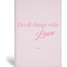Le Color 15X21 Keten Süresiz Planlayıcı Ajanda Defter Pembe