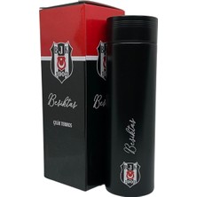 Beşiktaş 500ML Lisanslı Çift Katlı Paslanmaz Çelik Termos 8 Saat Sıcak Soğuk Hediye Kutulu Siyah