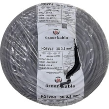 Aboveya Öznur Marka 3x2.5 MM%100 Bakır Ttr Elektrik Kablosu (Siyah, 10 Metre)
