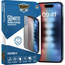 Buff Labs Buff iPhone 15 ile Uyumlu 5d Matte Mat Ekran Koruyucu