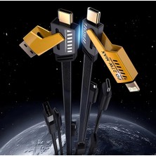 Sainyou USB C Düz Örgülü Hasır Aaa Kalite 4 Ü 1 Arada 65/27 W 2 To 2 Flat Fast Wıre Cable Pd USB Type C Ios