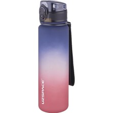 Generic 500ML Soft Touch Çift Renk Motivasyon Su Matarası (Lacivert-Kırmızı)