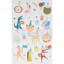 Meri Meri - Animal Parade Tattoo Sheet - Hayvan Geçit Töreni Geçici Dövmeler - 2'li