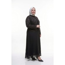Döne Kadın Büyük Beden Taş Işlemeli Ikili Abaya/abiye Elbise