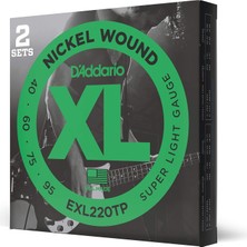 D'Addario Daddario EXL220TP (2 Set) Bas Gitar Tel Seti, Xl, 40-95, Long Scale,