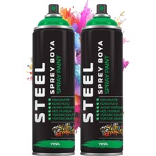 Aboveya Yeşil Sprey 200 ml 2 Adet Hızlı Kuruyan Profesyonel Plastik Demir Metal Cam Porselen Duvar Renkli