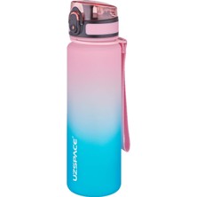 Uzspace Fiftyfifty 500ML Çift Renk Softtouch Ff Collection Su Matarası Pembe-Yeşil