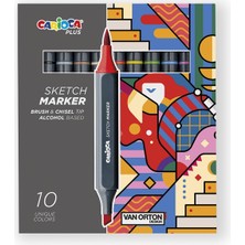 Carioca Sketch Marker Çift Tarafli Çizim Kalemi 10 Renk