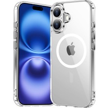 Psr Aksesuar iPhone 16 Uyumlu Kılıf - Magsafe Şarj Özellikli | Şeffaf Sert Pc Embos Kapak | Gü
