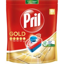 Pril Gold Yanmış Kirler Için 30 Tablet Bulaşık Makinesi Deterjanı 1 x 30 Tablet