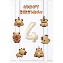 Pek Shop Kapibara Doğum Günü Süsleme Seti Balon ve Banner Seti