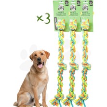 Proud Wave Köpek Oyuncağı 3lü Set Renkli Çekiştirmeli Halat Pamuk - Köpek Isırma Kemirme Oyuncağı To