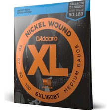 D'Addario Daddario EXL160BT Bas Gitar Tel Seti, Xl, 50-120 Long Scale, Nickel