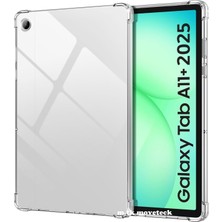 M.tk Moveteck A11+ ile Uyumlu Tablet Kılıfı, Köşe Korumalı, Antishock Şeffaf Silikon, Beyaz