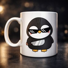 Bezos Havalı Penguen Tasarımlı Porselen Kupa Model 88 – Eğlenceli, Cool & Enerjik Kahve Kupası