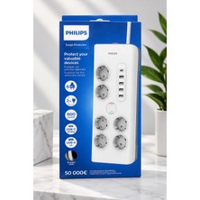 Philips SPN7060WA/58 6’lı Akım Korumalı Priz 2 Metre Usb-A Usb-C