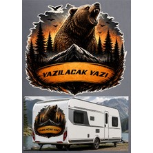 Sticker Usta Kişiye Özel Vahşi Ayı Sticker – Vahşi Hayat 4x4 Off Road Adventure Sticker - Araba Oto Motosiklet Karavan Cam Sticker 00399