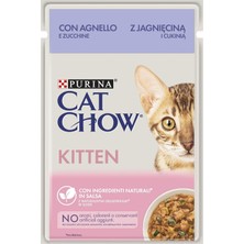 Cat Chow Kitten Kuzu Etli Yavru Kediler Için Yaş Kedi Maması 85 G Pouch