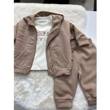 Caramell Unisex Ceketli Penye Üçlü Bebek Takım