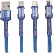 Nautica C300 1.2 M 3in1 Hızlı Şarj Kablosu - Outlet