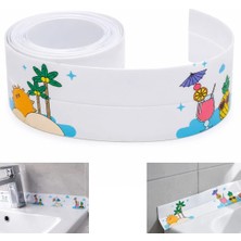 Sunup SN-38874 Çift Taraflı Yapışkanlı Dekoratif Resimli Banyo Su Geçirmez Sızdırmazlık Bandı