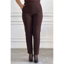 My-o Kadın Boru Paça Yandan Cep Detaylı Çelik Interlok Örme Kalın Kışlık Pantolon Tayt S-4xl
