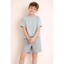 Syah Erkek Çocuk Viskoz Kısa Kollu Şortlu Pijama Takımı