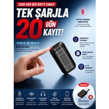 Teknospy Tek Şarjla 20 Gün Kayıt Kulaklıkla Dinleme Uzun Süreli Kayıt Cihazı Sese Duyarlı Bekleme Özelliği Ultra Hassas Mikrofon