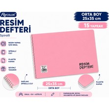 Fly Color 25*35 Orta Boy Spiralli Resim Defteri Plastik Kapak