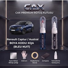 CAXCOLORS Renault Captur / Austral Kqa Blue Nuıt Rötüş Boyası ve Premium Rötüş Seti (25 ml Boya + 25 ml Vernik + Ekipmanlar)