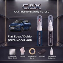 CAXCOLORS Fiat Egea / Doblo 408 Rötüş Boyası ve Premium Rötüş Seti (25 ml Boya + 25 ml Vernik + Ekipmanlar)