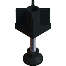 CATEKSSS 50X50 mm Plastik Rotil Ayak - Profil Ayağı Tezgah Ayarlı Ayak Siyah (1 Adet)