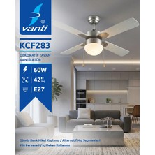 4 Kanatlı Metal Dekoratif Tavan Vantilatörü 60W KCF283