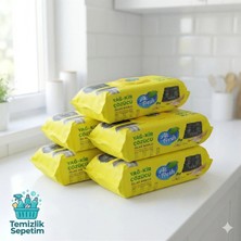 Ak Fresh Akfresh Yağ ve Kir Çözücü Islak Havlu (90'lı 5 Paket) - Limon Kokulu - Fırın, Ocak ve Davlumbaz Temizleyici