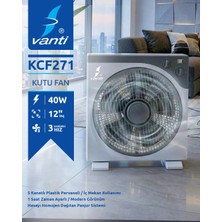 Kendal KCF271 30CM 40W Bakır Motor Hız ve Zaman Ayarlı Kare Vantilatör