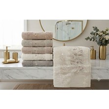 Pupilla Bambu Nakışlı Havlu 6 Lı 50*90 Karla Yaprak