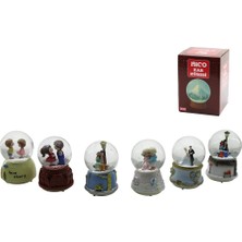 ALK Orta Boy - 8cm Pilli - Işıklı Müzikli Kar Küresi Cam Insan Figürlü - Desen Mix Renkli Herhangi Bir Tanesi Gönderilir