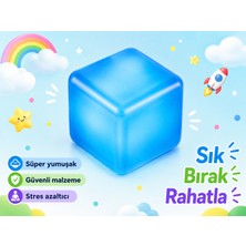 Herşey Nota Yumuşacık Mavi Küp Squishy Sıkmalık Oyuncak – Stres Azaltıcı Yumuşak Dokulu Sukuşi