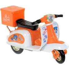 ALK Çek Bırak Metal Vespa Motor 12 cm - FY361A-12D - Turuncu (Lisinya)