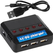 Powermaster PM-29139 Siyah 3.7V 1s USB 5in1 Lityum Polimer (Li-Po) Pil Batarya Şarj Cihazı