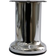 CATEKSSS 10 cm Asena Tablalı Metal Dolap Vestiyer Komidin Vitrin Baza Ayağı Çap 42 mm Krom Kaplama (1 Adet)