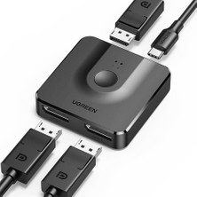 Ugreen 60622 CM430 1 Giriş 2 Çıkış Çift Yönlü 4K 60Hz 2k 144Hz Displayport Switch