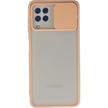 Bezos Galaxy A22 Kılıf Palm Buzlu Kamera Sürgülü Silikon - Pembe