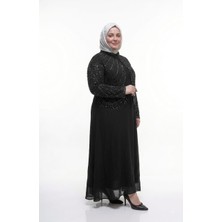 Döne Kadın Büyük Beden Taş Işlemeli Ikili Abaya/abiye Elbise