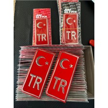 Gardenauto Tr Plaka Arması Kırmızı 2’li Damla Etiket Sticker +Aa Kalite