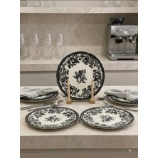 Olia Home 6 Kişilik 6 Parça 20 cm Pasta Tabağı Seti – Zarif Çiçek Desenli Şık Sunum Tabağı