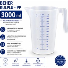 Labolist Beher - Kulplu - Pp- 3000 ml