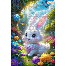 Empressco Rengarenk Çiçekler Arasında Ki Tavşan Ahşap Puzzle 250 Parça 30X30