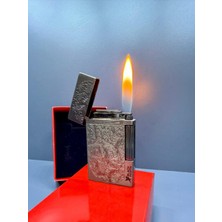 Black Martin Dupont Model Kolay Taşınabilir Slim Tasarım Işlemeli Metal Çakmak