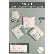 Meleni Baby 6'lı Bavul Valiz Içi Düzenleyici Set - Fermuarlı Şeffaf Pencereli Seyahat Hastane Çantası Organizeri